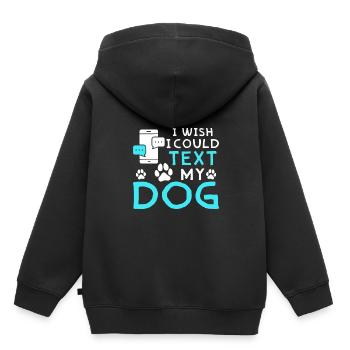 Ich Wünschte Ich Könnt Meinem Hund Eine SMS Senden - Kinder Premium Organic Hoodie - Schwarz - Hinten - AI Model Kid Male (0cm)