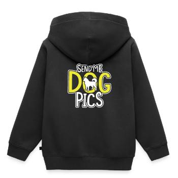 Senden Sie Mir Hundebilder - Kinder Premium Organic Hoodie - Schwarz - Hinten - AI Model Kid Male (0cm)