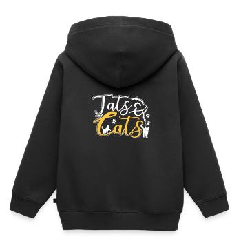 Tats & Katzen - Kinder Premium Organic Hoodie - Schwarz - Hinten - AI Model Kid Male (0cm)