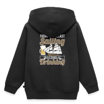 La prédiction d’aujourd’hui naviguant avec chance de boire - Sweat Premium à capuche enfant bio - noir - Dos - AI Model Kid Male (0cm)