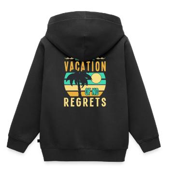 Pour des vacances sans regrets - Sweat Premium à capuche enfant bio - noir - Dos - AI Model Kid Male (0cm)