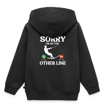 Entschuldigung Ich Bin Auf Der Anderen Leitung - Kinder Premium Organic Hoodie - Schwarz - Hinten - AI Model Kid Male (0cm)