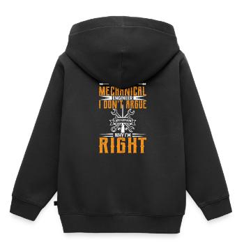 Ich Bin Maschinenbauingenieur Ich Streite Nicht - Kinder Premium Organic Hoodie - Schwarz - Hinten - AI Model Kid Male (0cm)