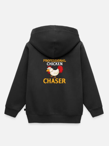 Professioneller Hühnerjäger - Kinder Premium Organic Hoodie - Schwarz