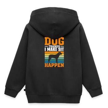Hundetrainer Ich Bringe Das Sitzen Zustande - Kinder Premium Organic Hoodie - Schwarz - Hinten - AI Model Kid Male (0cm)