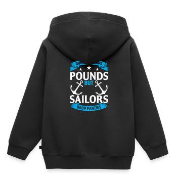 Laufen Lässt Pfunde Purzeln, Aber Segler Lassen Hö - Kinder Premium Organic Hoodie - Schwarz - Hinten - AI Model Kid Male (0cm)