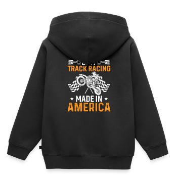 Dirt Track Racing Gemacht In Amerika - Kinder Premium Organic Hoodie - Schwarz - Hinten - AI Model Kid Male (0cm)