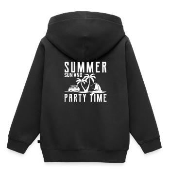 Summer, sun and party time - Kids Premium Organic Hoodie - black - Back - AI Model Kid Male (0cm)
