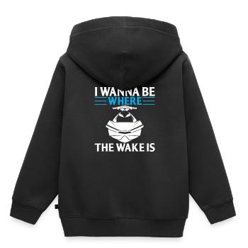 Ich Möchte Dort Sein Wo Das Erwachen Ist - Kinder Premium Organic Hoodie - Schwarz - Hinten - AI Model Kid Male (0cm)