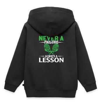 Nie ein Misserfolg, immer eine Lektion - Kinder Premium Organic Hoodie - Schwarz - Hinten - AI Model Kid Male (0cm)