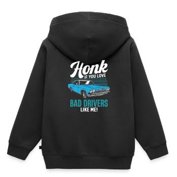 Hupen, wenn du schlechte Fahrer wie mich liebst! - Kinder Premium Organic Hoodie - Schwarz - Hinten - AI Model Kid Male (0cm)