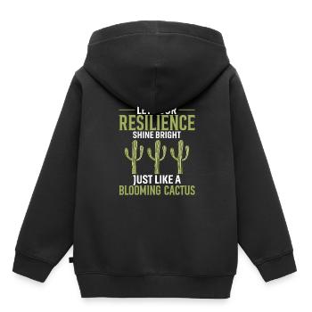 Laissez votre résilience briller de mille feux, comme un bloo - Sweat Premium à capuche enfant bio - noir - Dos - AI Model Kid Male (0cm)