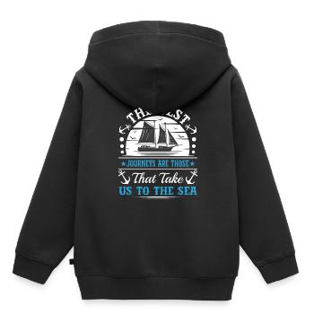 Die besten Reisen sind die, die uns in den Nahen Osten führen - Kinder Premium Organic Hoodie - Schwarz - Hinten - AI Model Kid Male (0cm)