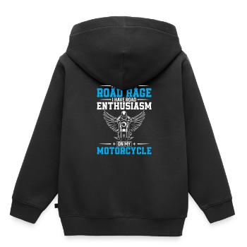 Je n’ai pas de rage au volant, j’ai de l’enthousiasme sur la route - Sweat Premium à capuche enfant bio - noir - Dos - AI Model Kid Male (0cm)