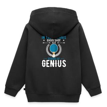 Au tennis de table, chaque coup est un coup de génie. - Sweat Premium à capuche enfant bio - noir - Dos - AI Model Kid Male (0cm)