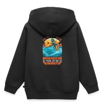 Spüren Sie das Rauschen der Meeresbrise auf Ihrem Jetski - Kinder Premium Organic Hoodie - Schwarz - Hinten - AI Model Kid Male (0cm)