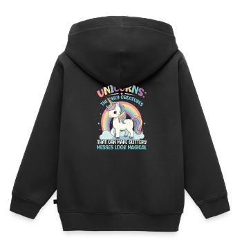 Einhörner: Die einzigen Lebewesen, die Glitzer erzeugen können - Kinder Premium Organic Hoodie - Schwarz - Hinten - AI Model Kid Male (0cm)