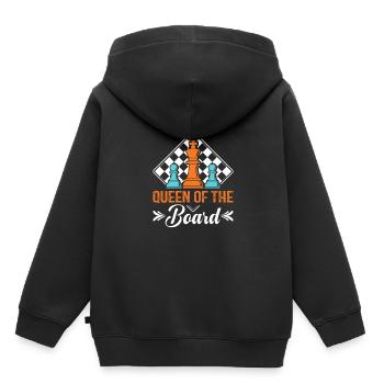 Dame des Bretts. - Kinder Premium Organic Hoodie - Schwarz - Hinten - AI Model Kid Male (0cm)