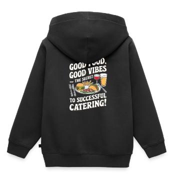 La bonne nourriture – le secret du succès - Sweat Premium à capuche enfant bio - noir - Dos - AI Model Kid Male (0cm)