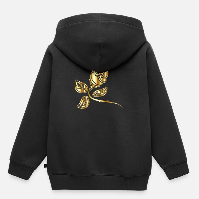 Goldene Rose - Bluza Premium z kapturem dziecięca bio - czarny