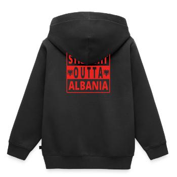 Straight outta ALBANIA Albania - Kids Premium Organic Hoodie - black - Back - AI Model Kid Male (0cm)