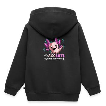 Axolotl - Kinder Premium Organic Hoodie - Schwarz - Hinten - AI Model Kid Male (0cm)