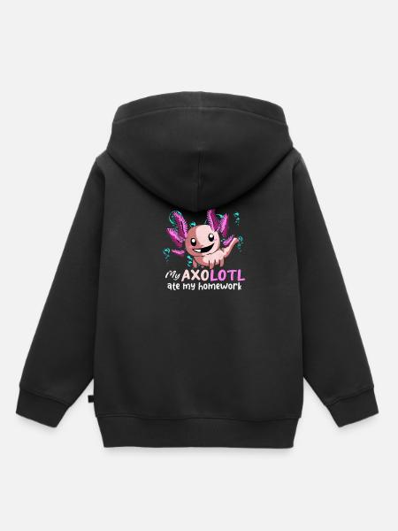 Axolotl - Kinder Premium Organic Hoodie - Schwarz