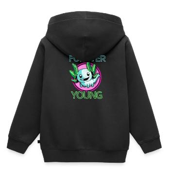 Axolotl - Sweat Premium à capuche enfant bio - noir - Dos - AI Model Kid Male (0cm)