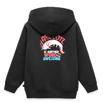Axolotl Reptile Salamandre Aquarium Kawaii Lurch - Sweat Premium à capuche enfant bio - noir - Dos - AI Model Kid Male (0cm)