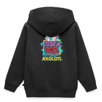 Axolotl Reptile Salamandre Aquarium Kawaii Lurch - Sweat Premium à capuche enfant bio - noir - Dos - AI Model Kid Male (0cm)