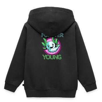 Axolotl Reptile Salamandre Aquarium Kawaii Lurch - Sweat Premium à capuche enfant bio - noir - Dos - AI Model Kid Male (0cm)