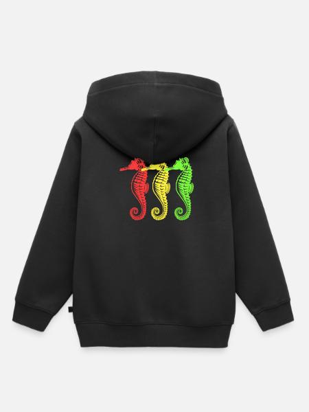 Seepferd - Kinder Premium Organic Hoodie - Schwarz