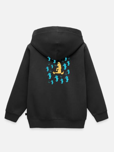 Seepferd - Kinder Premium Organic Hoodie - Schwarz