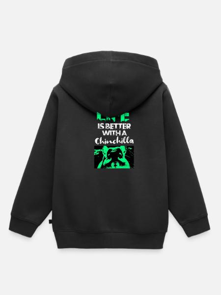 Chinchilla - Kinder Premium Organic Hoodie - Schwarz