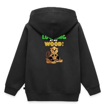 Biber - Sweat Premium à capuche enfant bio - noir - Dos - AI Model Kid Male (0cm)