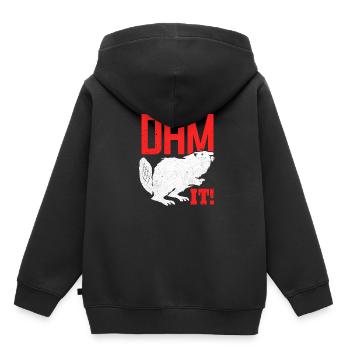 Beaver - Kids Premium Organic Hoodie - black - Back - AI Model Kid Male (0cm)
