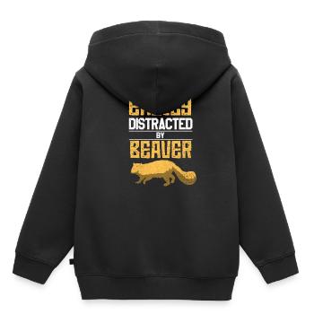 Biber - Kinder Premium Organic Hoodie - Schwarz - Hinten - AI Model Kid Male (0cm)