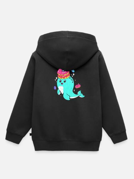 Narwal - Kinder Premium Organic Hoodie - Schwarz