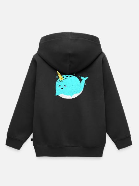 Narwal - Kinder Premium Organic Hoodie - Schwarz