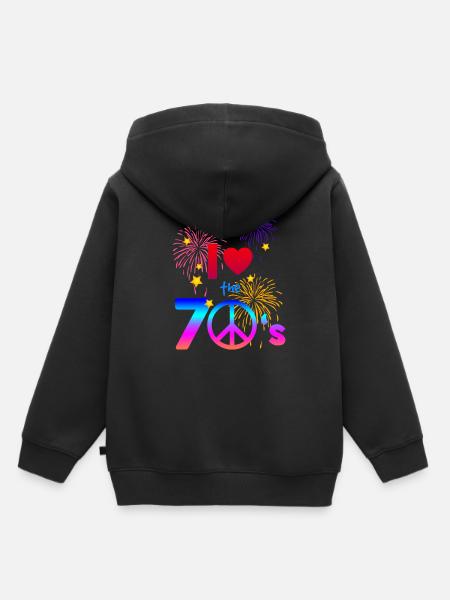 70er Liebe - Kinder Premium Organic Hoodie - Schwarz