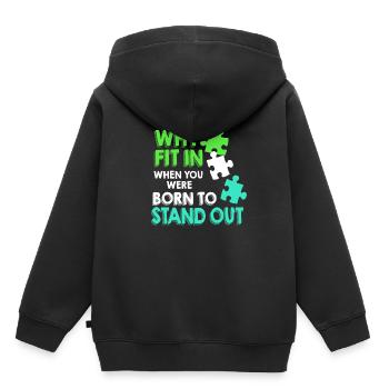 Down Syndrom Chromosom Trisomie 21 Awareness 321 - Kinder Premium Organic Hoodie - Schwarz - Hinten - AI Model Kid Male (0cm)