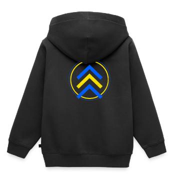 Down Syndrom - Kinder Premium Organic Hoodie - Schwarz - Hinten - AI Model Kid Male (0cm)