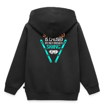 Ski Ski Ski Ski Ski - Sweat Premium à capuche enfant bio - noir - Dos - AI Model Kid Male (0cm)