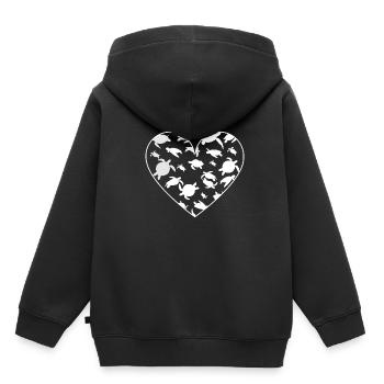 Turtles Heart - Kinder Premium Organic Hoodie - Schwarz - Hinten - AI Model Kid Male (0cm)