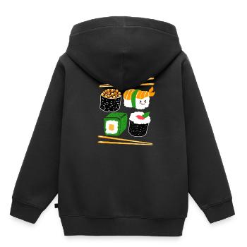 Sushi Go Reis Japan Tokio Miso Nigiri Maki Udon - Kinder Premium Organic Hoodie - Schwarz - Hinten - AI Model Kid Male (0cm)