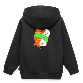 Sushi - Sweat Premium à capuche enfant bio - noir - Dos - AI Model Kid Male (0cm)