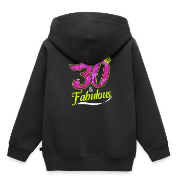 30 ans - Sweat Premium à capuche enfant bio - noir - Dos - AI Model Kid Male (0cm)