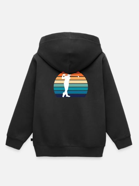 Golf - Kinder Premium Organic Hoodie - Schwarz
