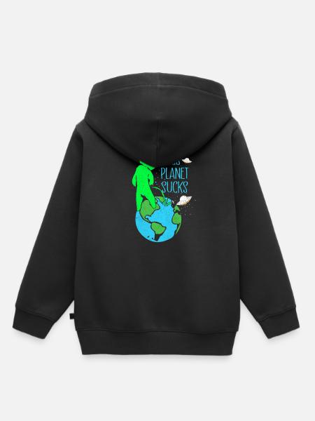 Aliens - Kinder Premium Organic Hoodie - Schwarz