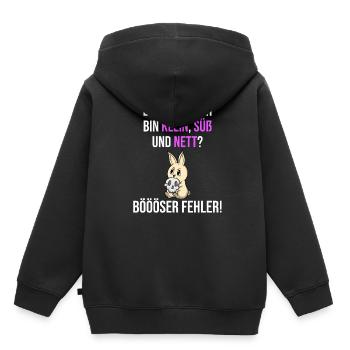 Böser Fehler Spruch Klein Süß Nett Geschenk Geek - Kinder Premium Organic Hoodie - Schwarz - Hinten - AI Model Kid Male (0cm)